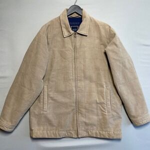 Indigo Palms Denim Company Men's Tan Windowpane Check Barn Jacket Size Large